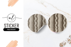 Cream Knitted Texture Close Up Round Sticker Png Product Image 1