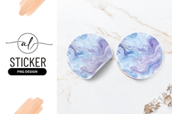Abstract Watercolor Background Blue Purple Round Sticker Png Product Image 1