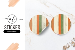 Wooden Planks Circle Design Round Sticker Png Product Image 1