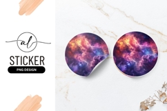 Colorful Nebula Cosmic Cloud Round Sticker Png Product Image 1