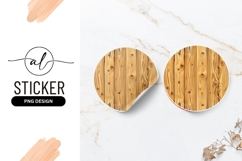 Wooden Planks Circle Texture Round Sticker Png Product Image 1