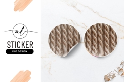 Beige Knitted Wool Round Sticker Png Texture Product Image 1