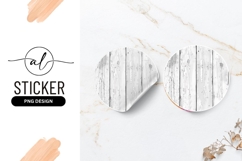 White Washed Wood Grain Round Sticker Png Product Image 1