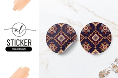 Embroidered Floral Pattern On Dark Blue Background Product Image 1