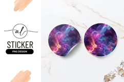 Abstract Colorful Smoke Round Sticker Png Product Image 1