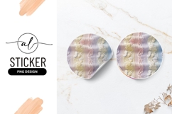 Pastel Embroidered Fabric Texture Round Sticker Png Product Image 1