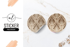 Cable Knit Pattern Round Sticker Png Close Up Product Image 1