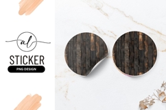 Distressed Dark Wood Planks Round Sticker Png Product Image 1