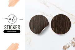 Dark Wood Parquet Flooring Round Sticker Png Product Image 1