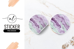 Lilac Marble Texture Round Sticker Png Product Image 1