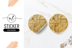 Aged Crumpled Paper Texture Round Sticker Png Product Image 1