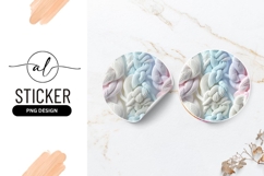 Pastel Knitted Ropes Round Sticker Png Image Product Image 1