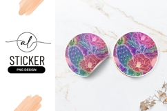 Cactus Flower Illustration Round Sticker Png Format Product Image 1