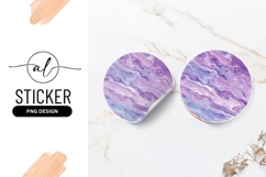 Purple Liquid Swirl Abstract Background Round Sticker Png Product Image 1
