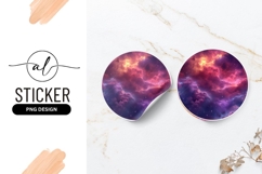 Colorful Nebula Space Galaxy Round Sticker Png Product Image 1