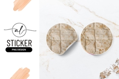 Crumpled Beige Paper Round Sticker Png Image Product Image 1