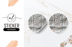 Cream Cable Knit Sweater Pattern Round Sticker Png Product Image 1
