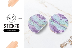 Pastel Purple And Green Swirl Round Sticker Png Product Image 1