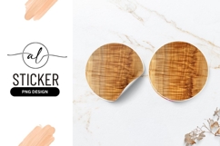 Olive Wood Grain Pattern Round Sticker Png Product Image 1