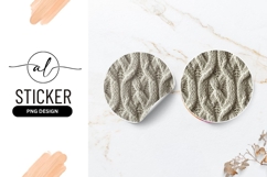 Beige Cable Knit Sweater Texture Round Sticker Png Product Image 1