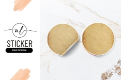 Beige Round Sticker Png Grunge Distressed Texture Product Image 1