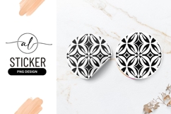 Abstract Geometric Pattern Black And White Round Design Product Image 1