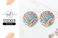Abstract Pastel Swirls Round Sticker Png Design Product Image 1
