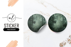 Mystical forest round sticker png design Product Image 1