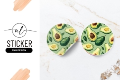 Avocado pattern round sticker Product Image 1
