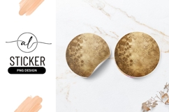 Golden floral round sticker png design Product Image 1