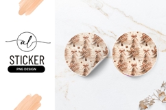 Christmas forest round sticker png design Product Image 1