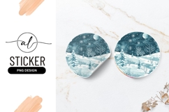 Winter wonderland round sticker png design Product Image 1