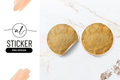 Round Crumpled Paper Texture Round Sticker Png Product Image 1