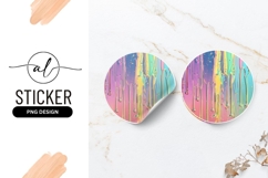 Colorful dripping abstract round sticker png design Product Image 1