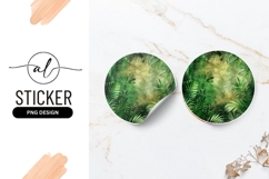 Tropical jungle round sticker png design Product Image 1
