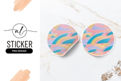 Pastel Abstract Circular Composition Round Sticker Png Product Image 1