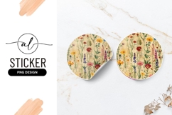 Round sticker with floral design Product Image 1