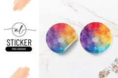 Vibrant rainbow gradient round sticker Product Image 1