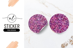 Vibrant purple polka dot round sticker Product Image 1