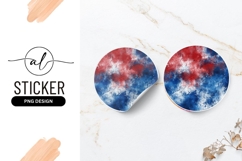 Abstract red and blue sky round sticker png design Product Image 1