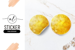 Vibrant yellow sun round sticker png design Product Image 1