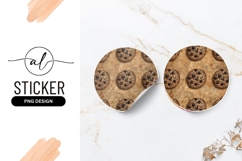 Delicious chocolate chip cookies round sticker Product Image 1