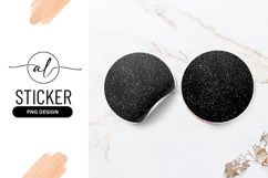 Black glitter round sticker png design Product Image 1