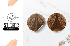Wood grain round sticker png design Product Image 1