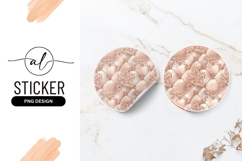 Elegant rose gold tufted pattern round sticker Product Image 1
