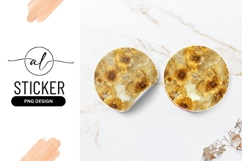 Golden sunflower round sticker png design Product Image 1