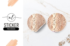 Elegant rose gold damask round sticker png design Product Image 1