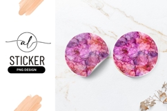 Abstract floral round sticker png design Product Image 1