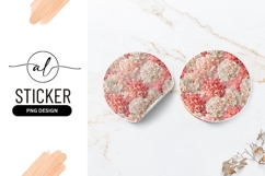 Round sticker with delicate floral design Product Image 1