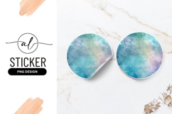 Abstract water splash round sticker png design Product Image 1